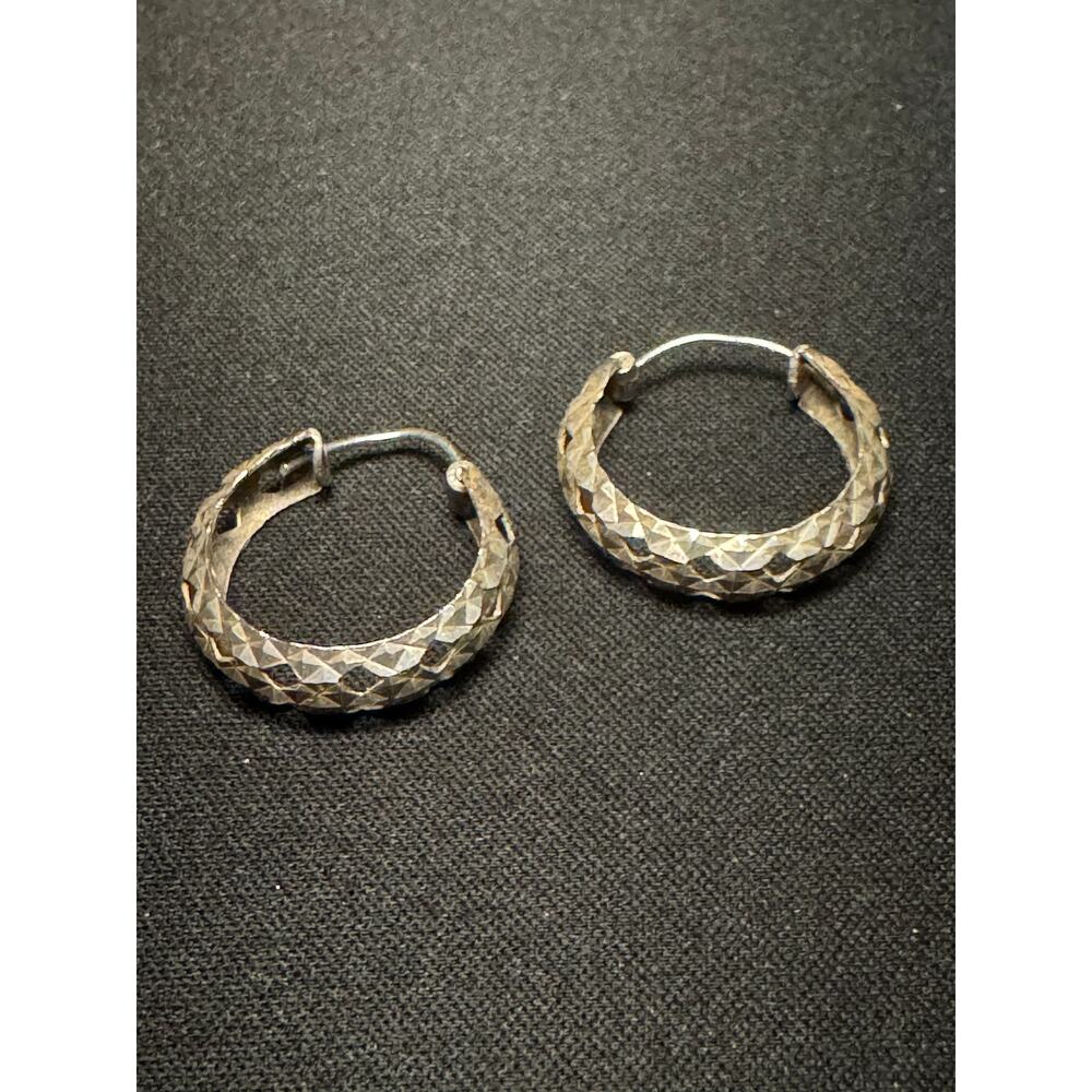925 Sterling Silver Vintage Hoop Earrings